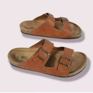 PINPOCHYAW Men's Slip On Slide Sandal 2 Adjustable Straps Buckle Size 12
